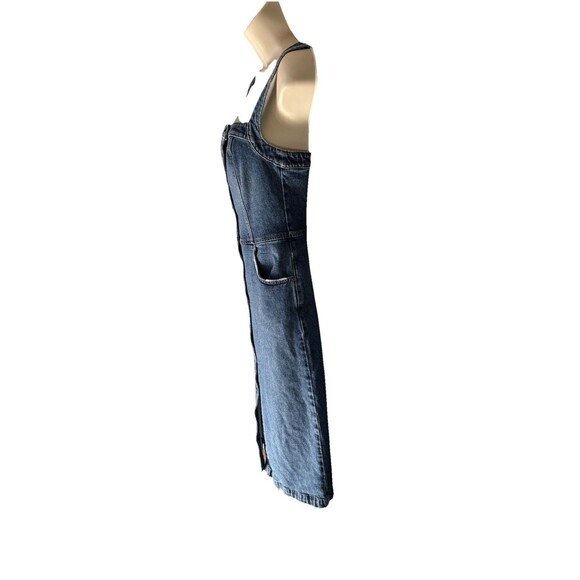 Reformation Camille Size 0 Blue Distressed Denim Button Front Midi Dress - Picture 5 of 15